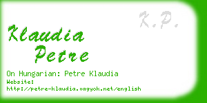 klaudia petre business card